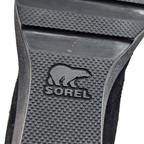 Sorel Women Toronto Black Suede Lace-up Wedge Ankle Boots size 9 - Picture 7 of 11